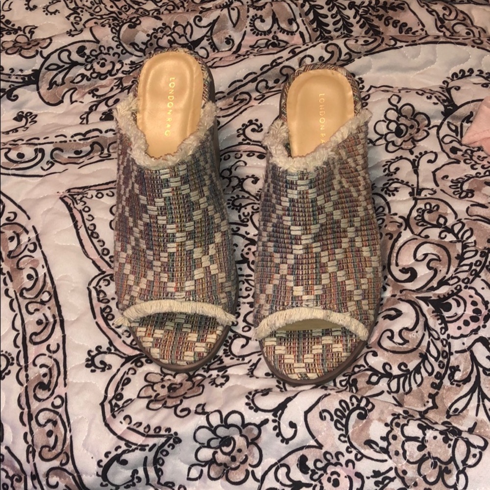 Colorful slip on heels